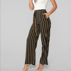 Striped waist tie pants! Super cute/nice material!